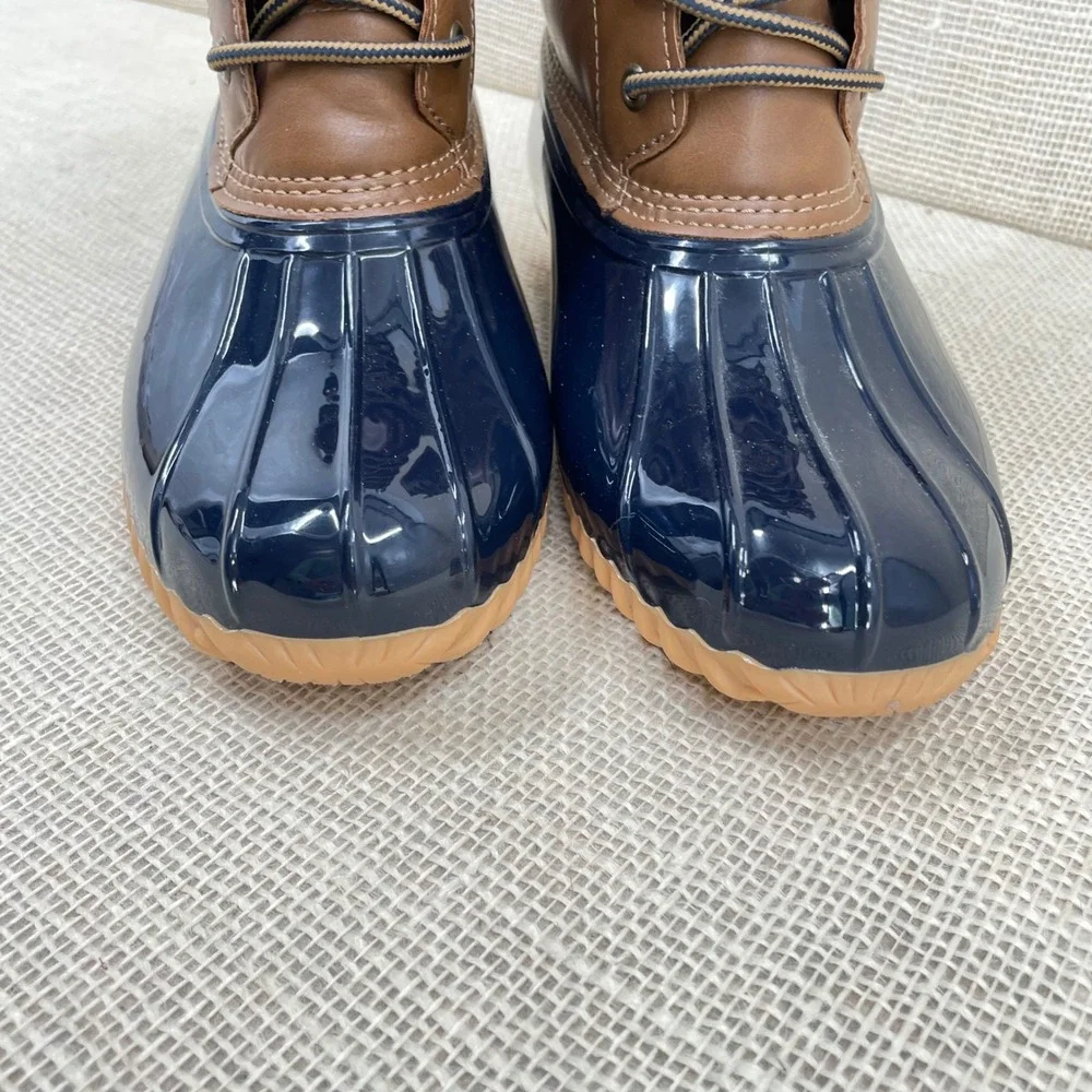 Sporto The Original Duck‎ Boots Women's 9M Ariel Brown Blue Waterproof Lace Up